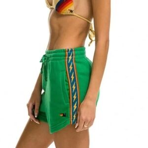Aviator Nation Kelly Green Bolt Stripe Short